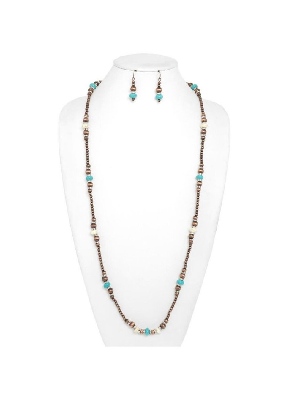 Icon Collection Navajo Style Pearl & Bead Necklace - AS7200-CBTH